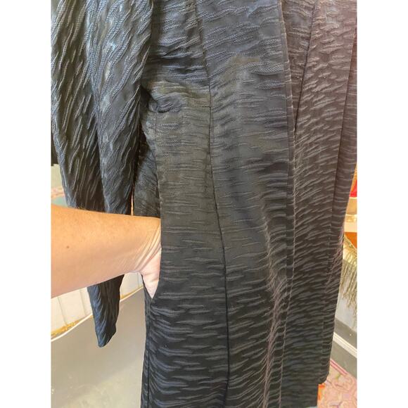 vintage 1950s black swing coat trapeze timeless shawl collar rhinestone maisel m - Picture 5 of 9